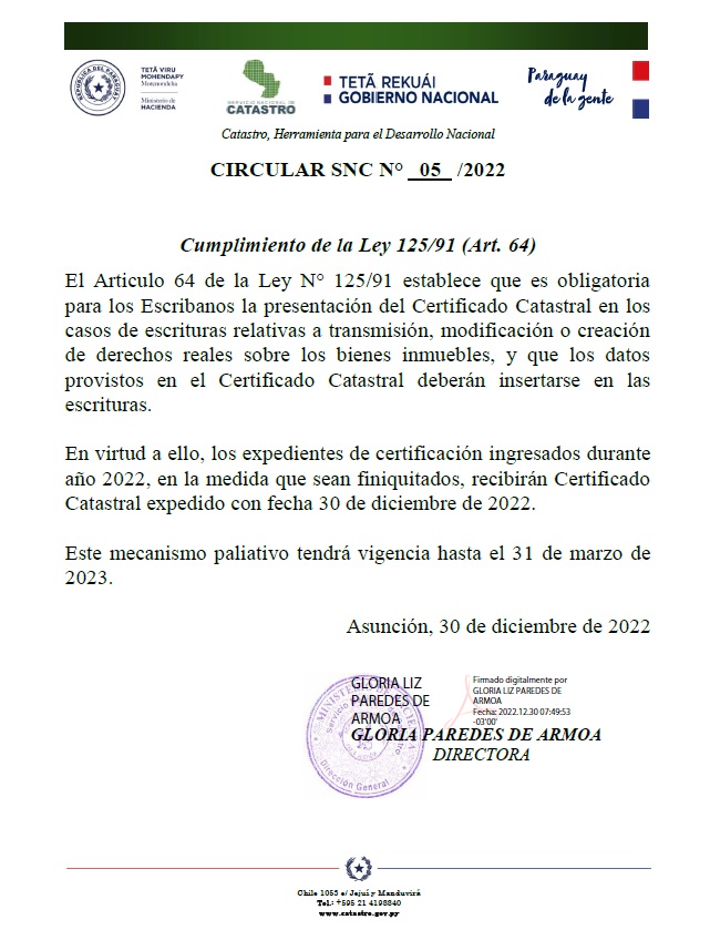 CIRCULAR SNC N° 05-2022 